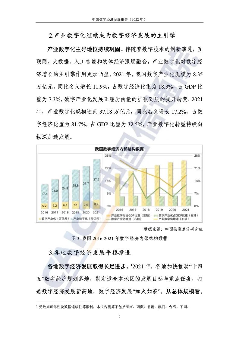 中國信通院：2022年中國數字經濟發展報告